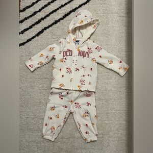 Old Navy floral sweat suit set - 6-12mo